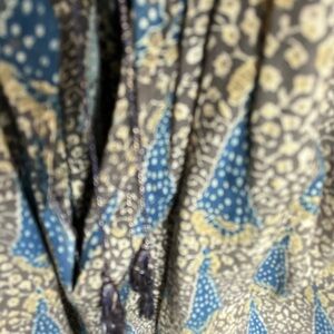 Blue and Beige Patterned Scarf